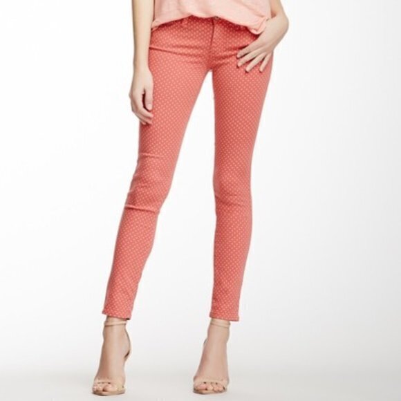 Ag Adriano‎ Goldschmied Polka Dot Stevie Ankle Slim Straight Leg Jeans Size 27 4 - Picture 1 of 8